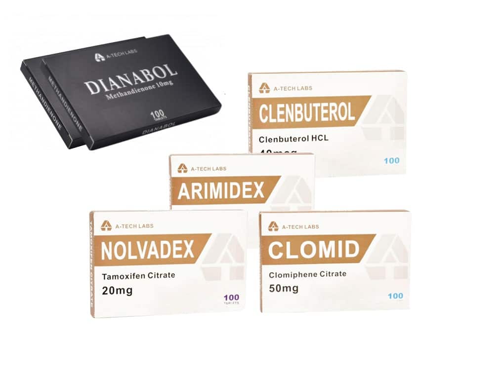 ORAL DRY MUSCLE PACK A TECH LABS DIANABOL CLENBUTEROL PCT 8 WEEKS 1