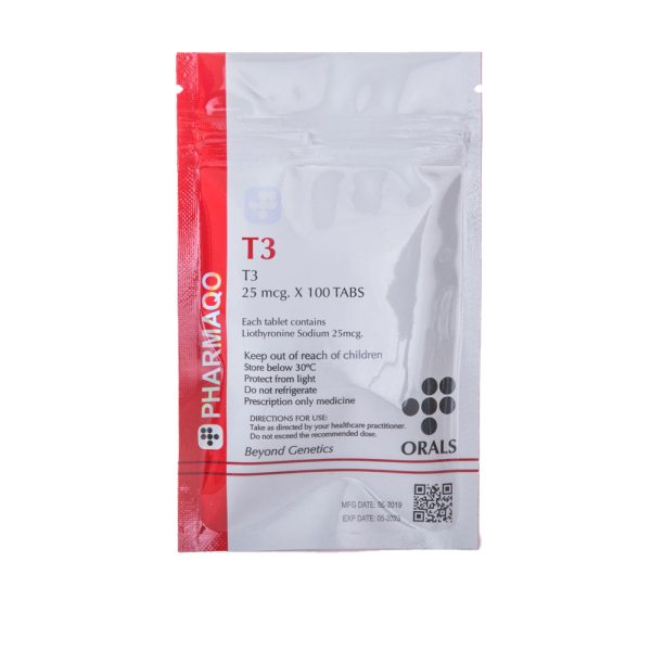 T3 25mcg x 50 Liothyronine Sodium 25mcg tab 50 tabs Pharmaqo Labs €41