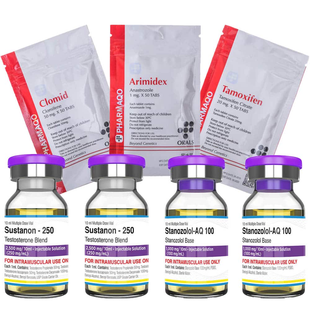 Lean mass gain pack INJECT Sustanon Stanozolol 8 weeks Pharmaqo Labs