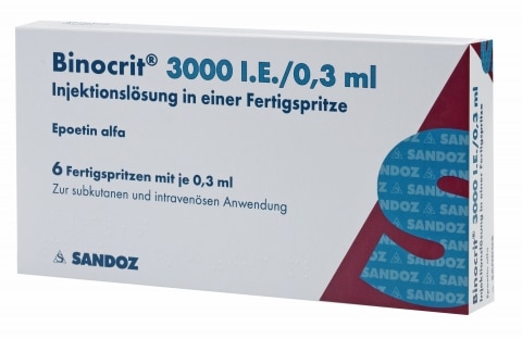 Binocrit 3000 Iu 0.3 Ml. 6 Solution For Injection In Pre Filled Syringes Epoetin Alfa Sandoz