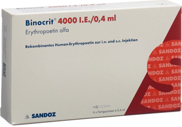 Binocrit 4000 Iu 0.4 Ml. 6 Solution For Injection In Pre Filled Syringes Epoetin Alfa Sandoz