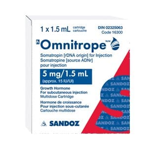 Somatropin Omnitrope 15 Iu 5 Mg 1.5 Ml Cart. Sandoz