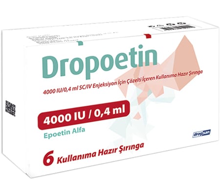 Dropotein 4000 Iu 0.4 Ml. 6 Solution For Injection In Pre Filled Syringes Epoetin Alfa Drogsan