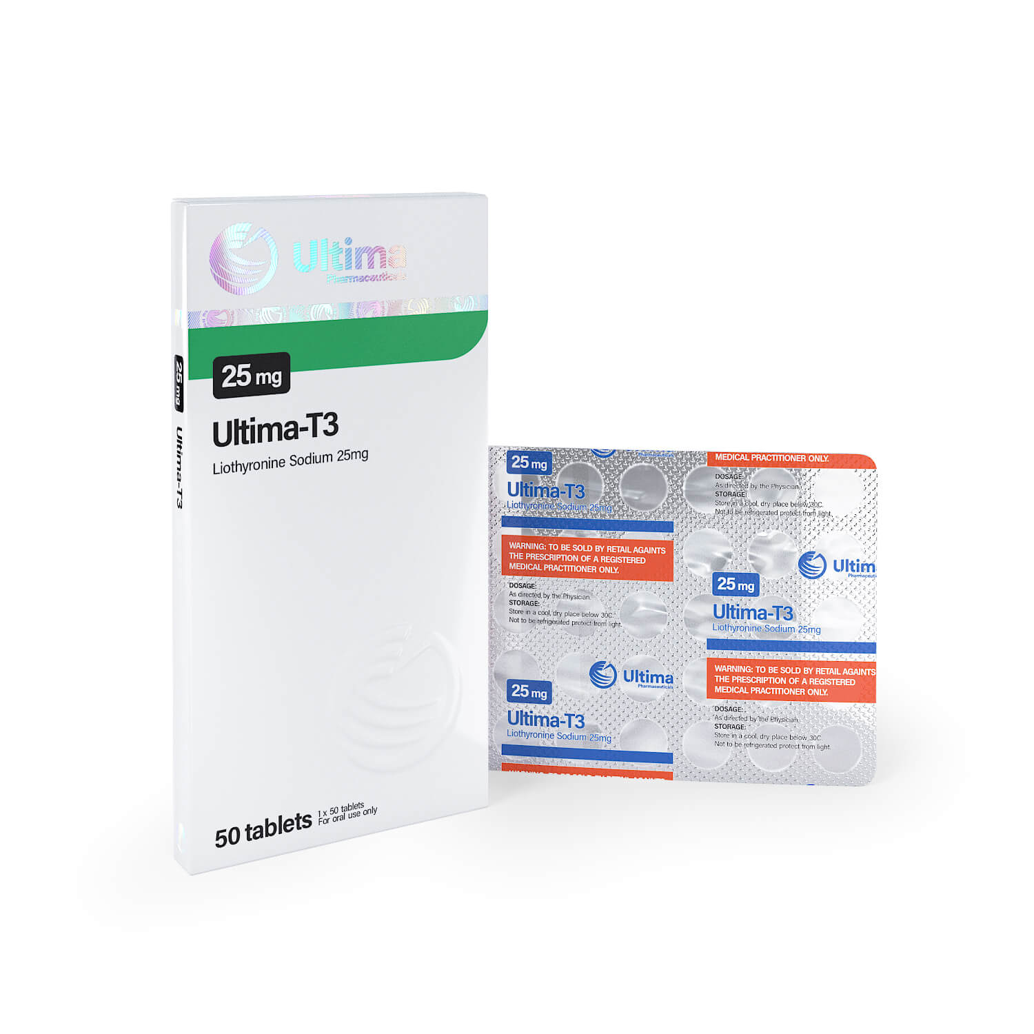 Ultima T3 50 pills x 25 mcg