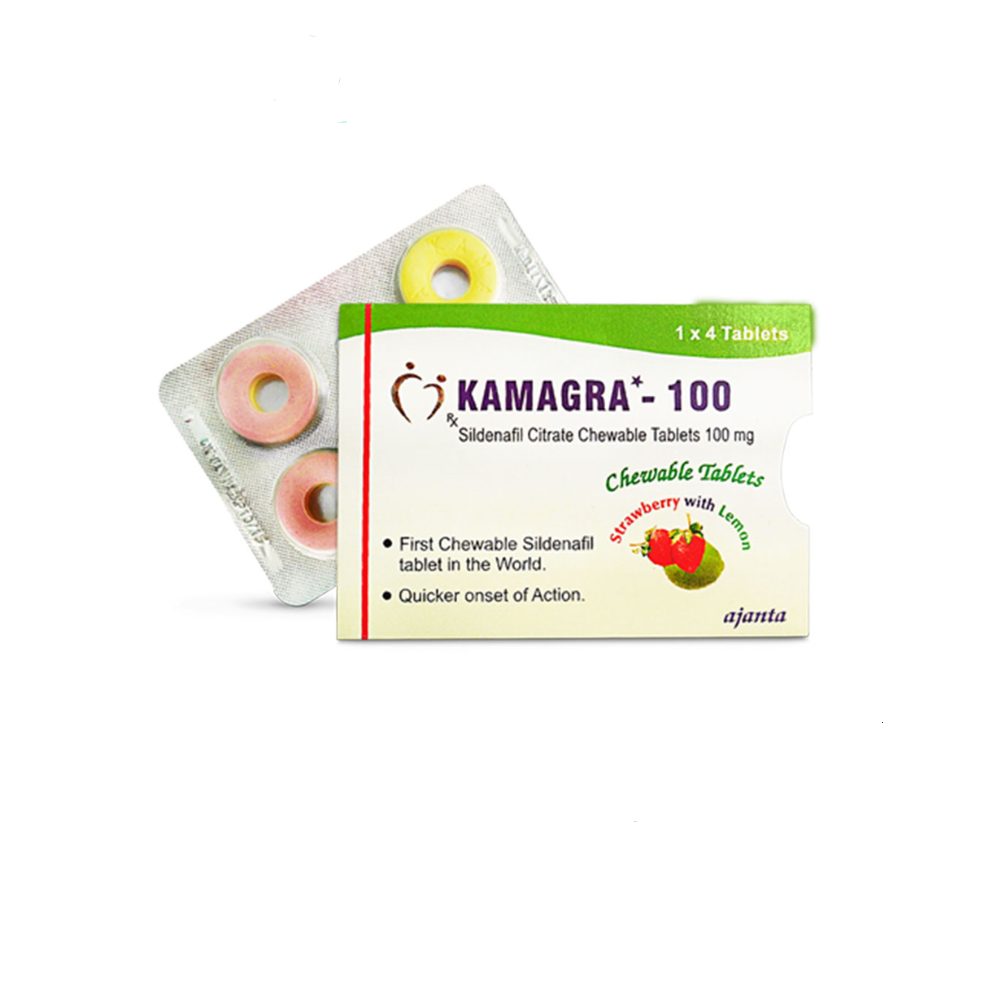 Kamagra 100 CT Strawberry and Lemon Sildenafil Citrate CT 1×4 Pharmacy EU