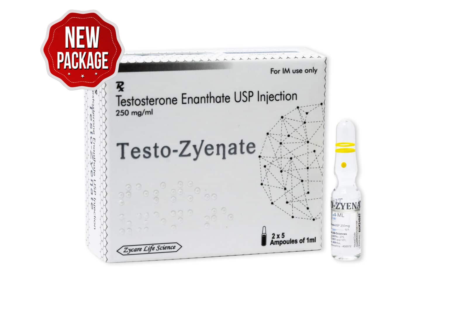 TESTO ZYENATE Testosterone Enanthate Inj. 250mg 1×10 1